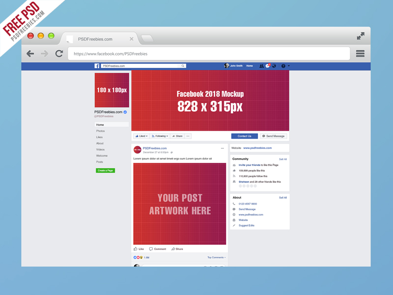 A free facebook mockup template