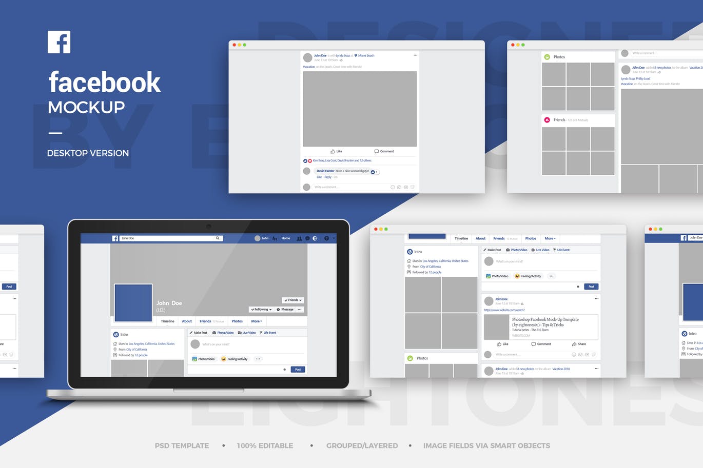 A facebook desktop mockup template