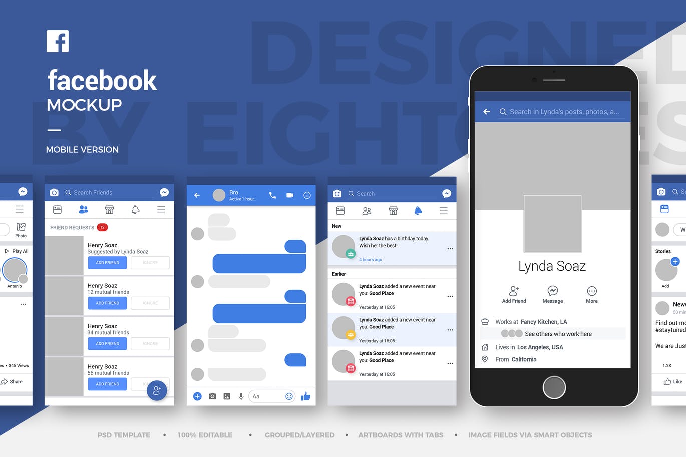 A facebook mobile mockup template