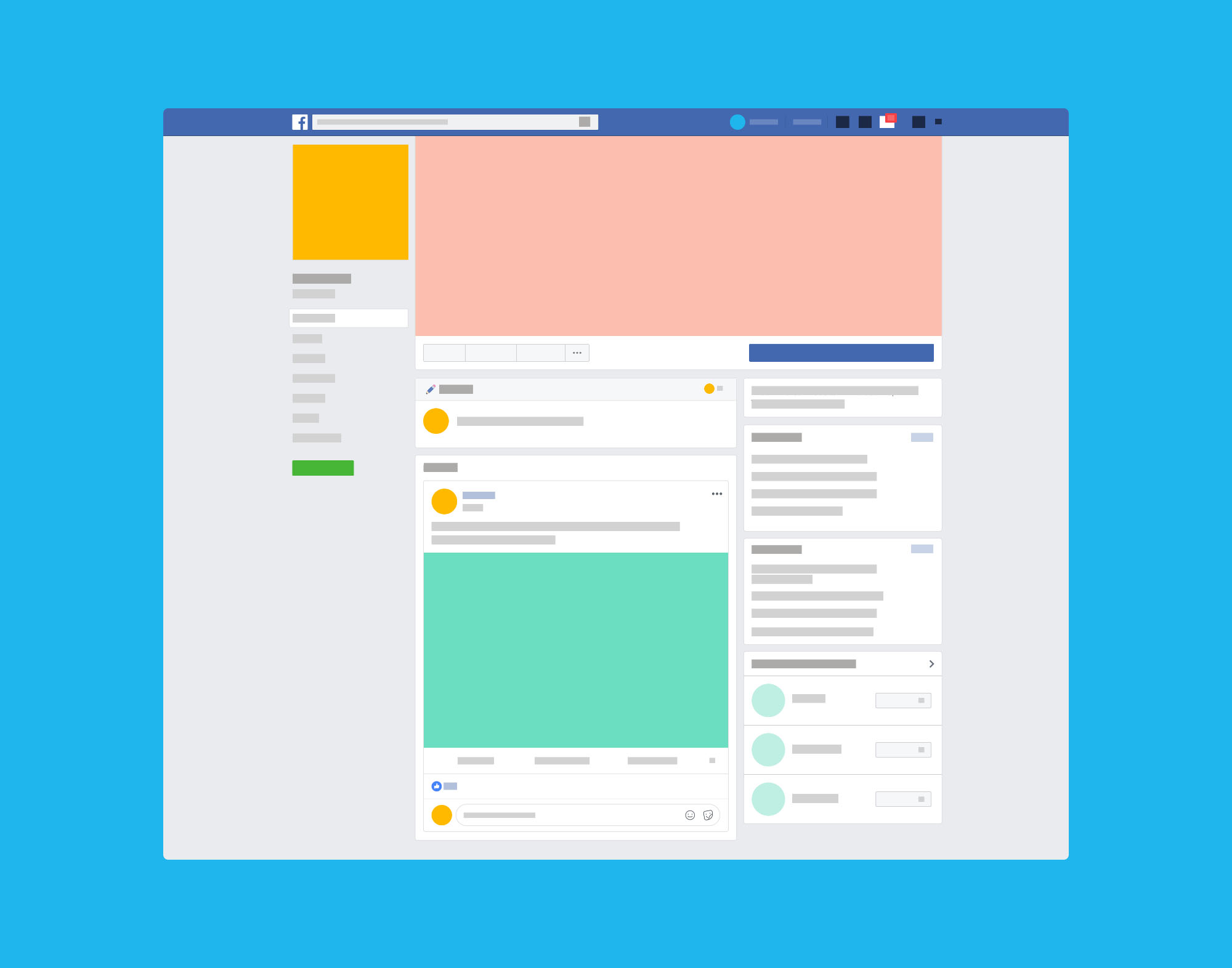 An old style facebook page mockup template
