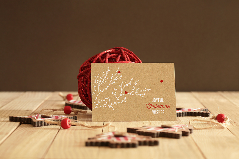 Free christmas invitation card mockup