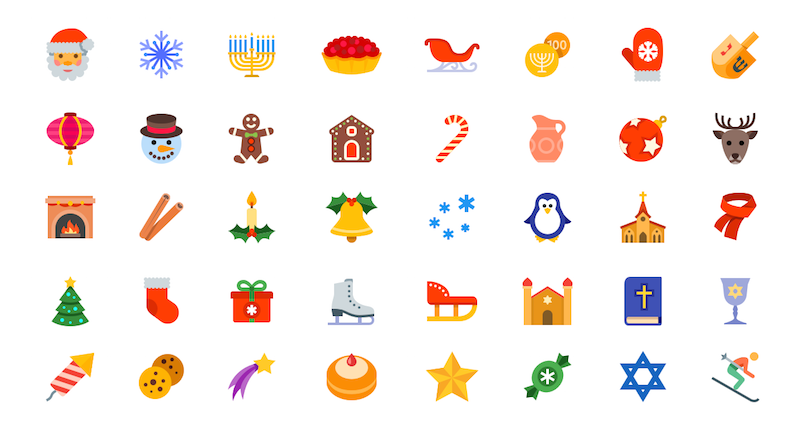 Flat holiday icon set