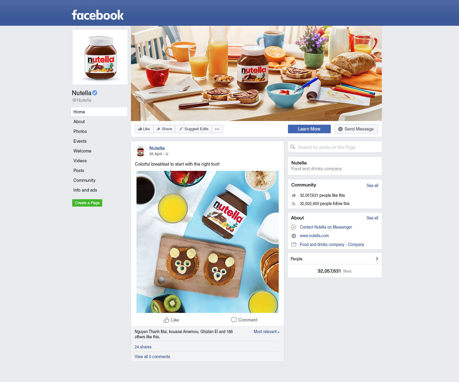 A free facebook business profile page mockup