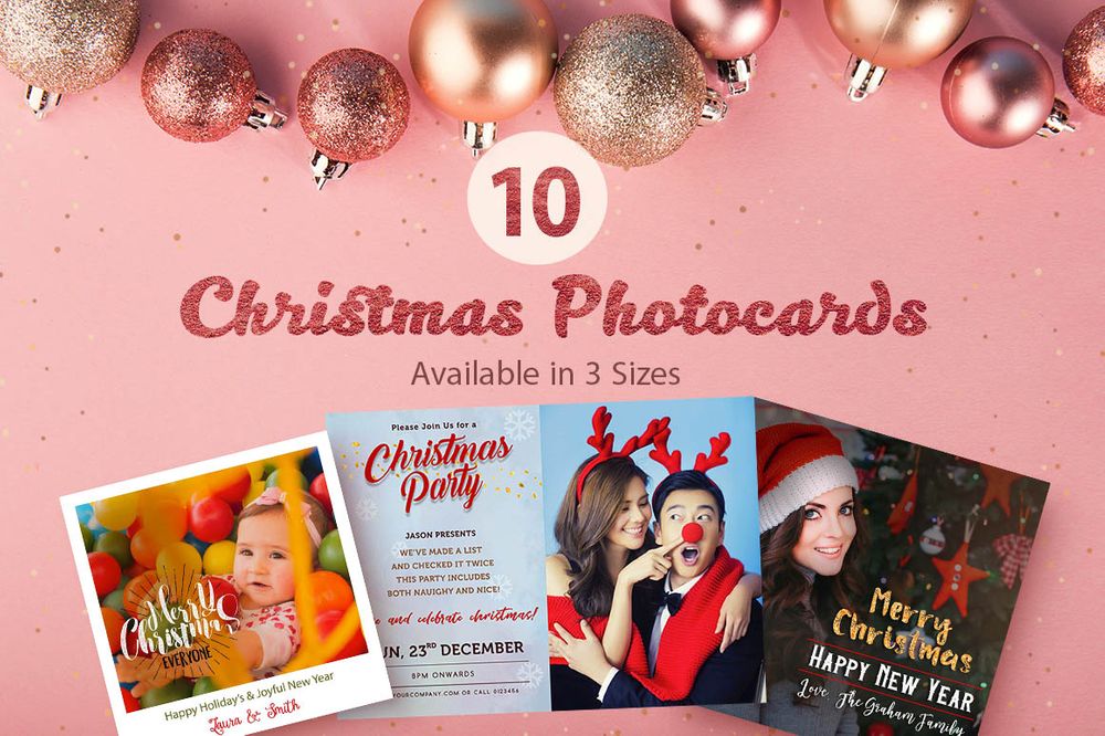Free christmas photocards in three sizes