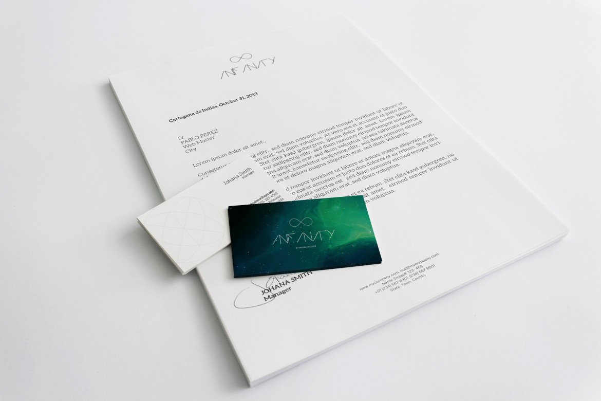 A4 letterhead and business card mockup