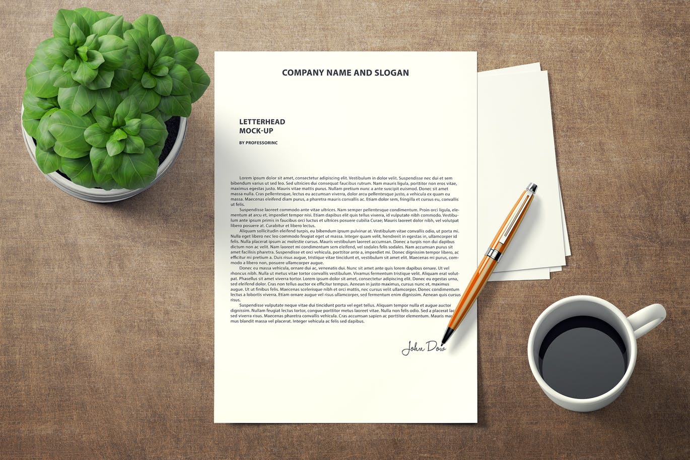 An a4 letterhead mockup template