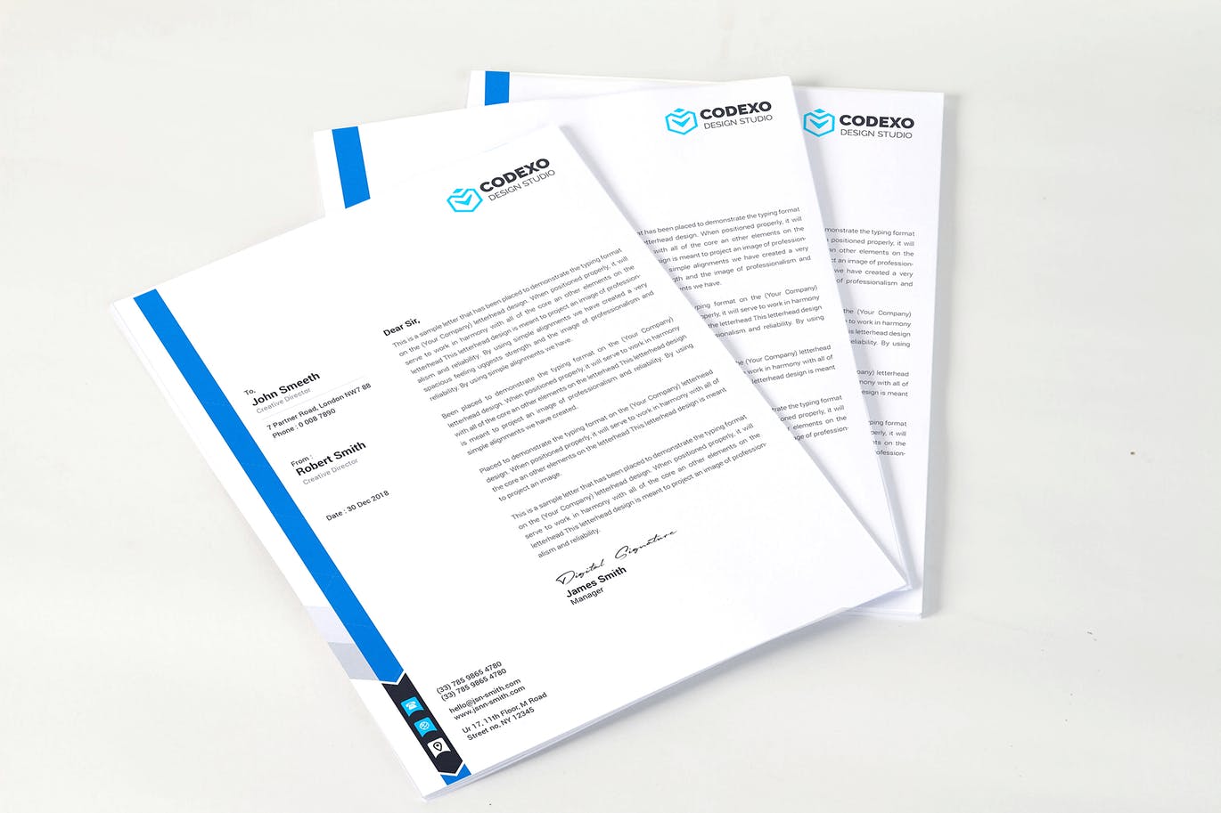 An a4 letterhead mockup template