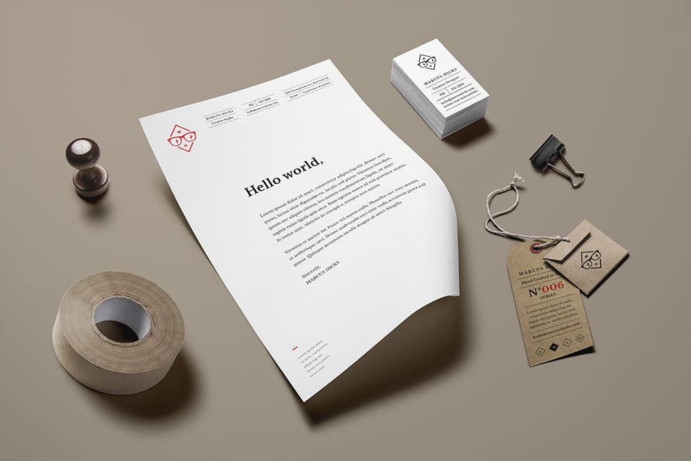 A free stationery branding mockup