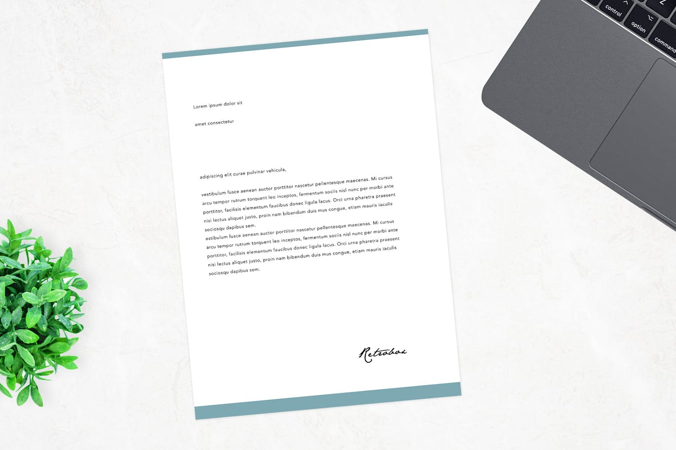 A corporative letterhead mockup template