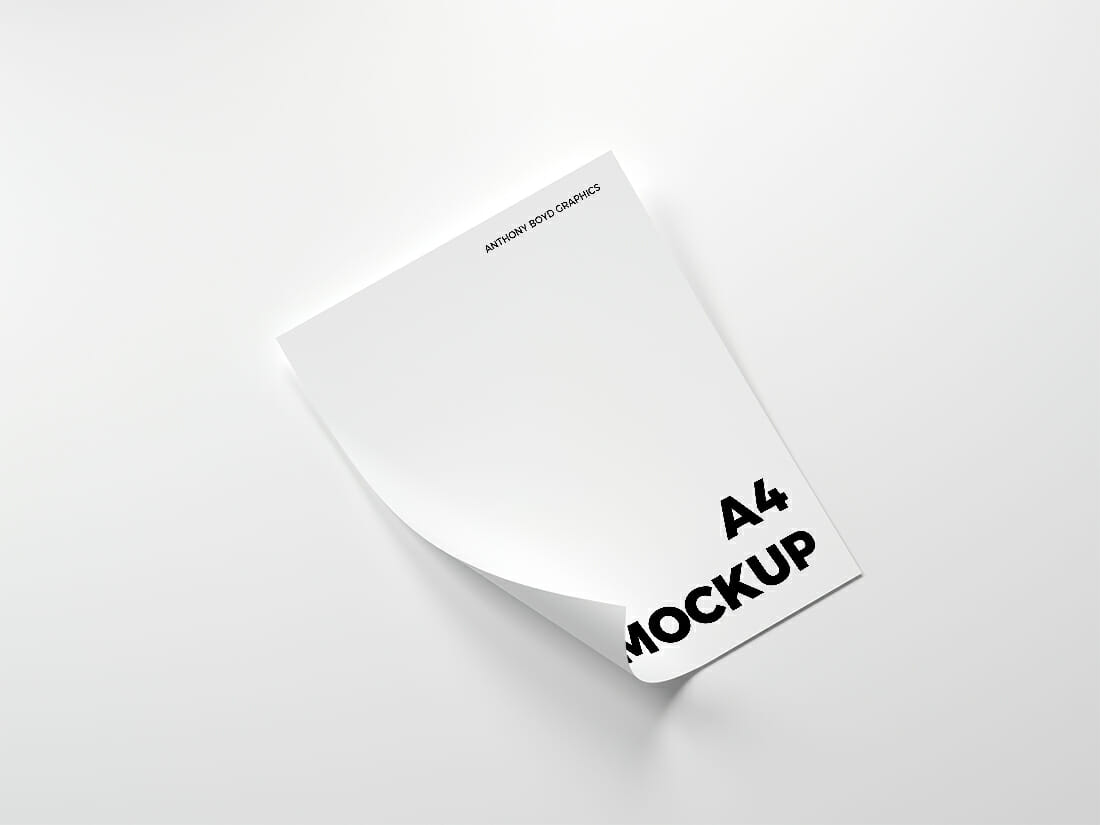 A free folded a4 paper mockup