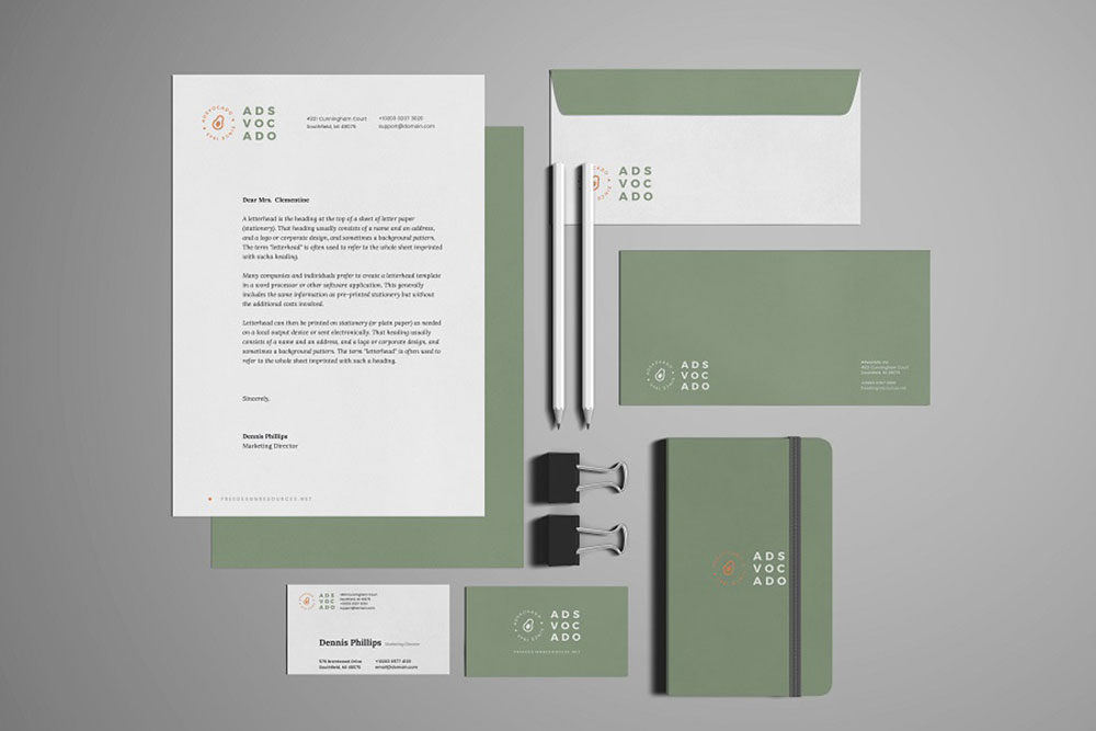 A free stationery branding mockup