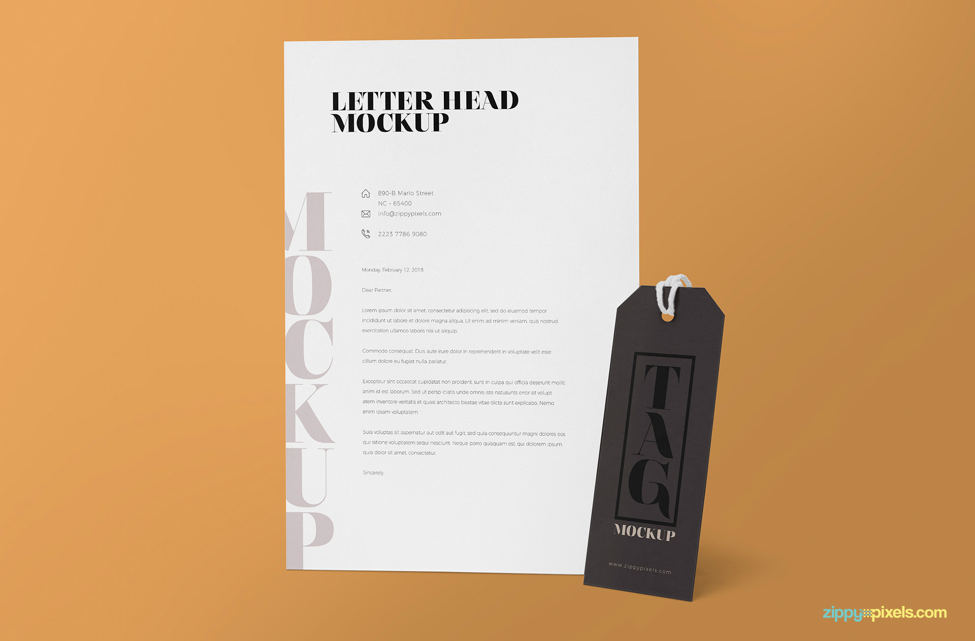 A free elegant letter mockup