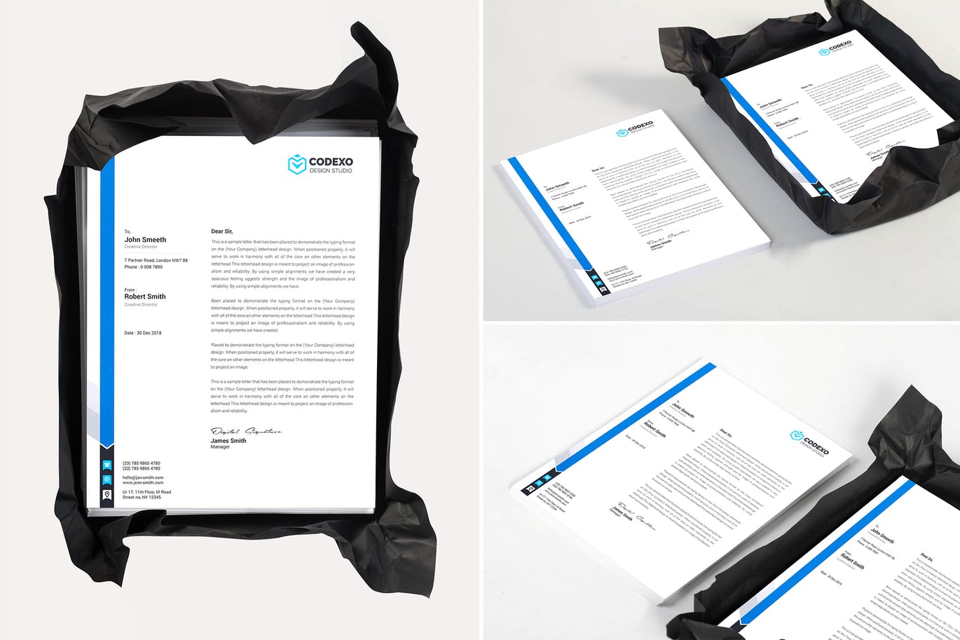 A letterhead mockup templates