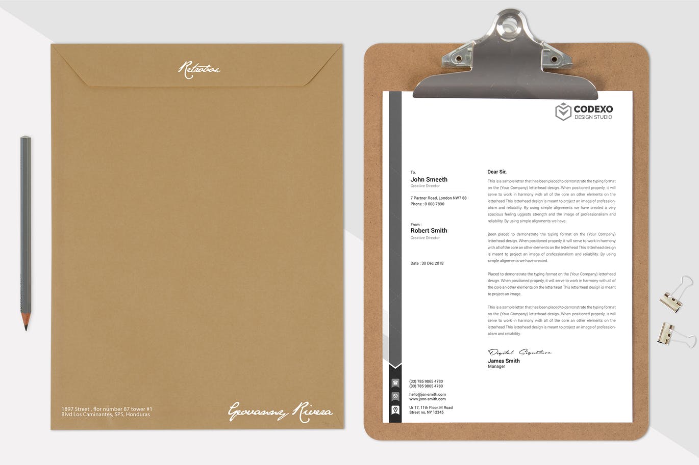 A letterhead mockup template