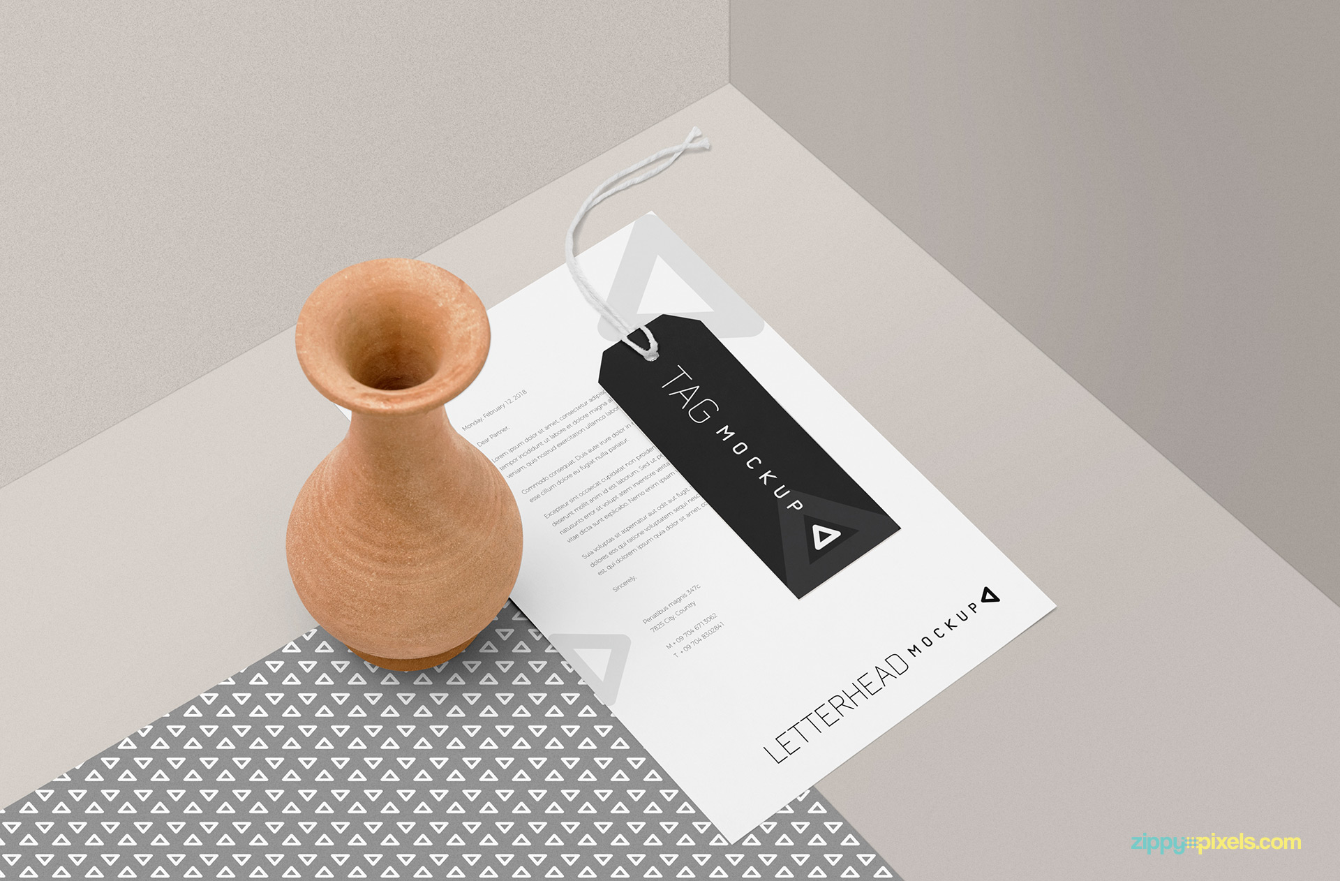 A free letterhead mockup template