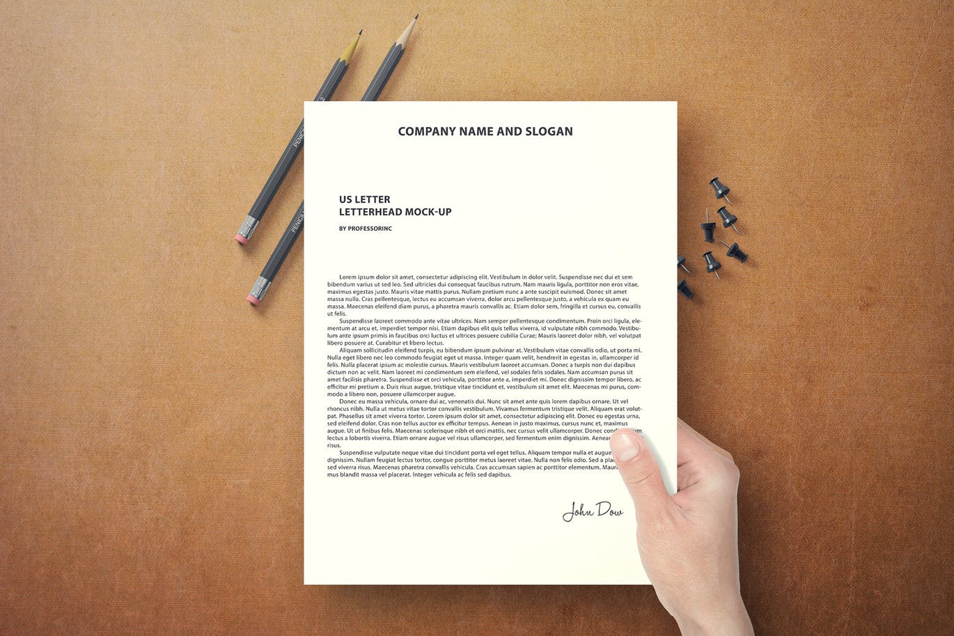 US letter letterhead mockup template