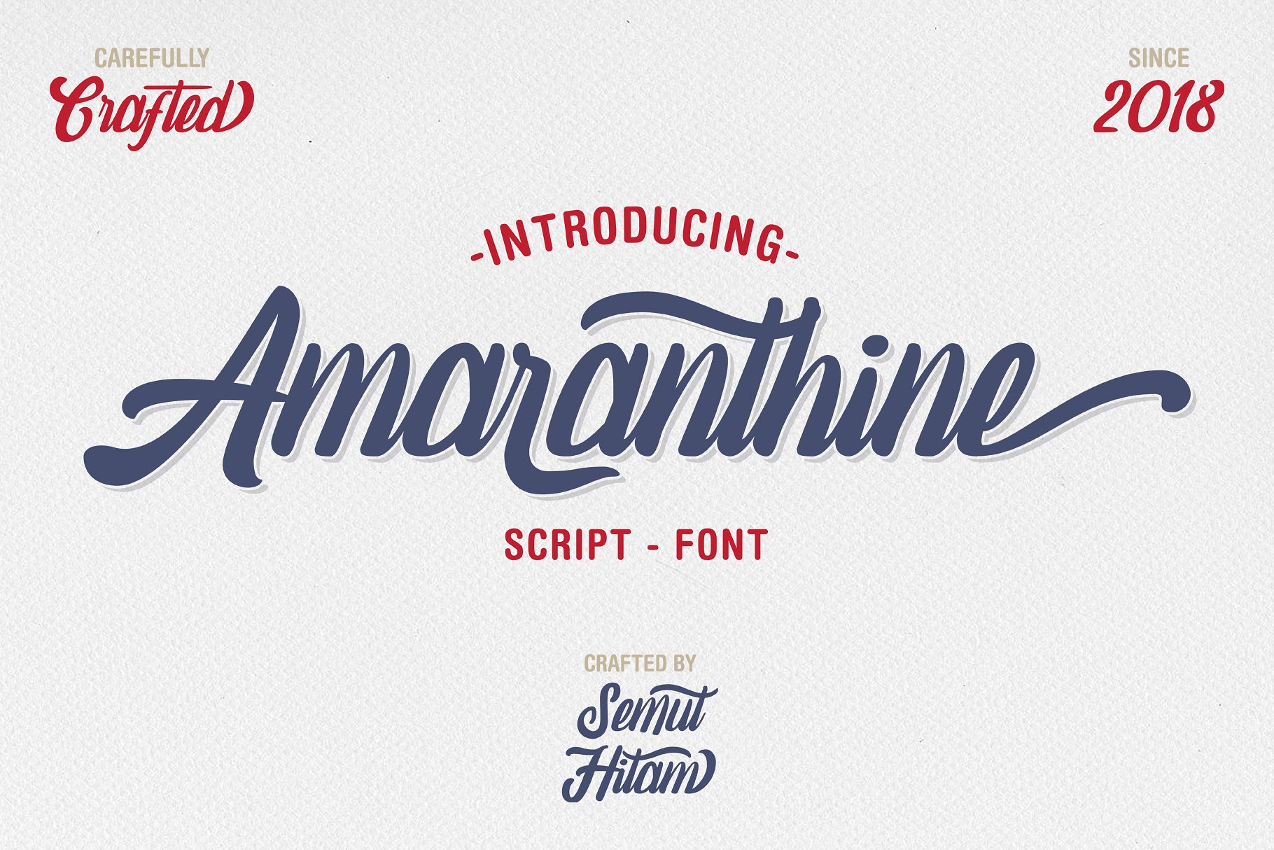 Amarantine script font to craft logotypes
