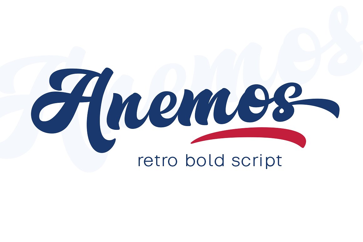 Anemos retro bold script for logos