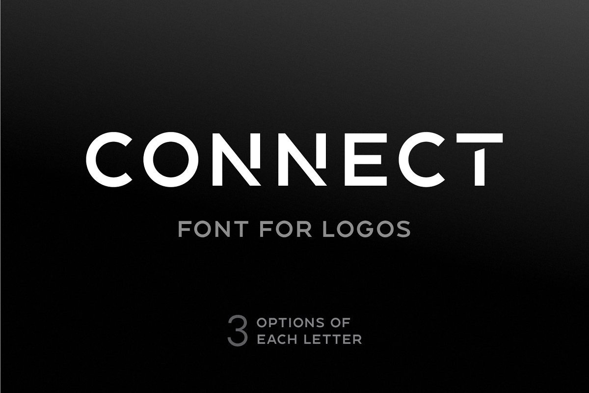 Connect a logo font with three options