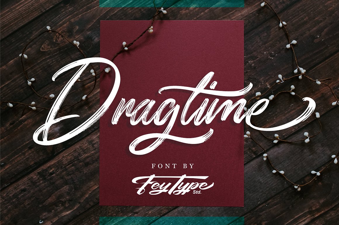 Dragtime a handwritten script logo font