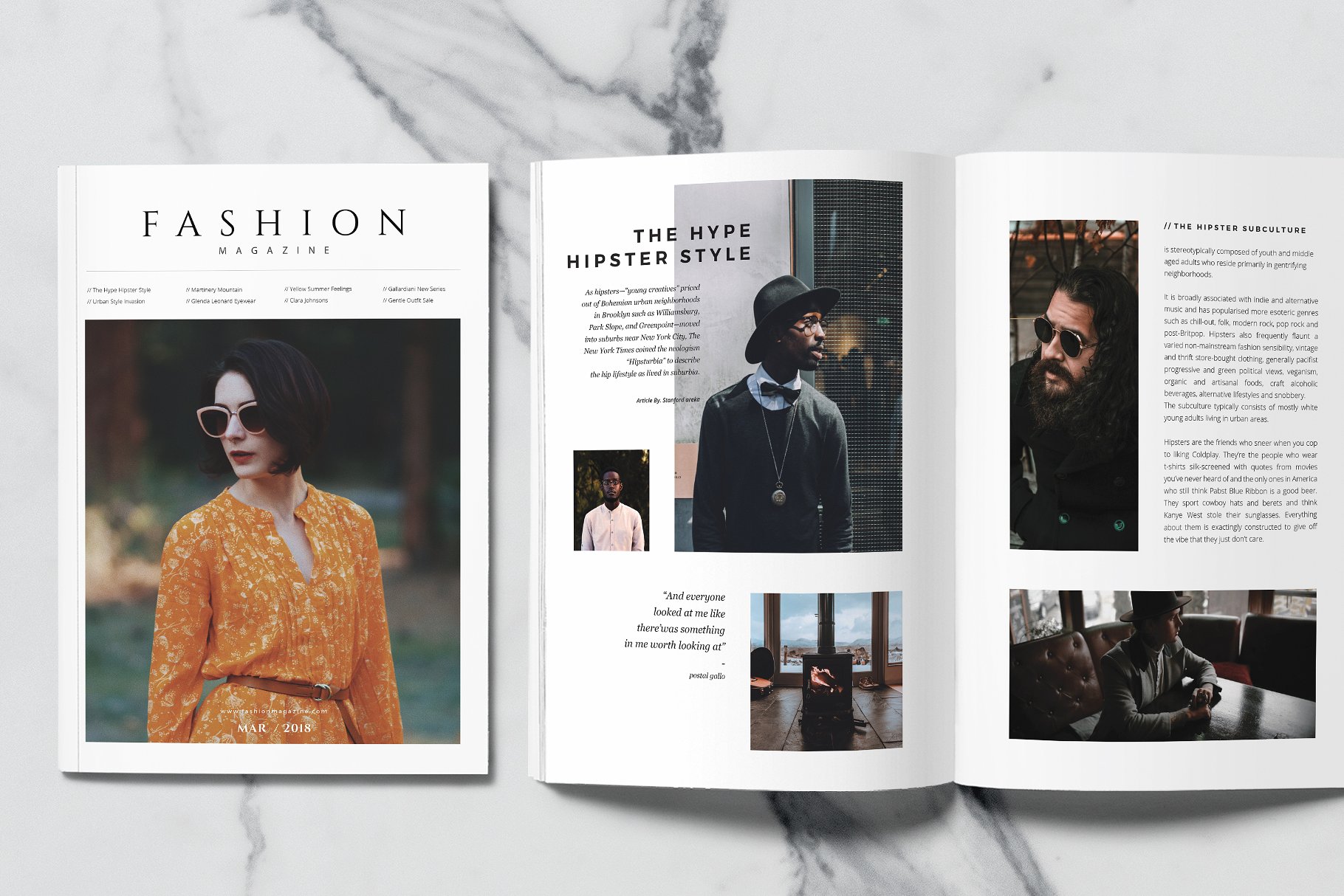 A fashion magazine template