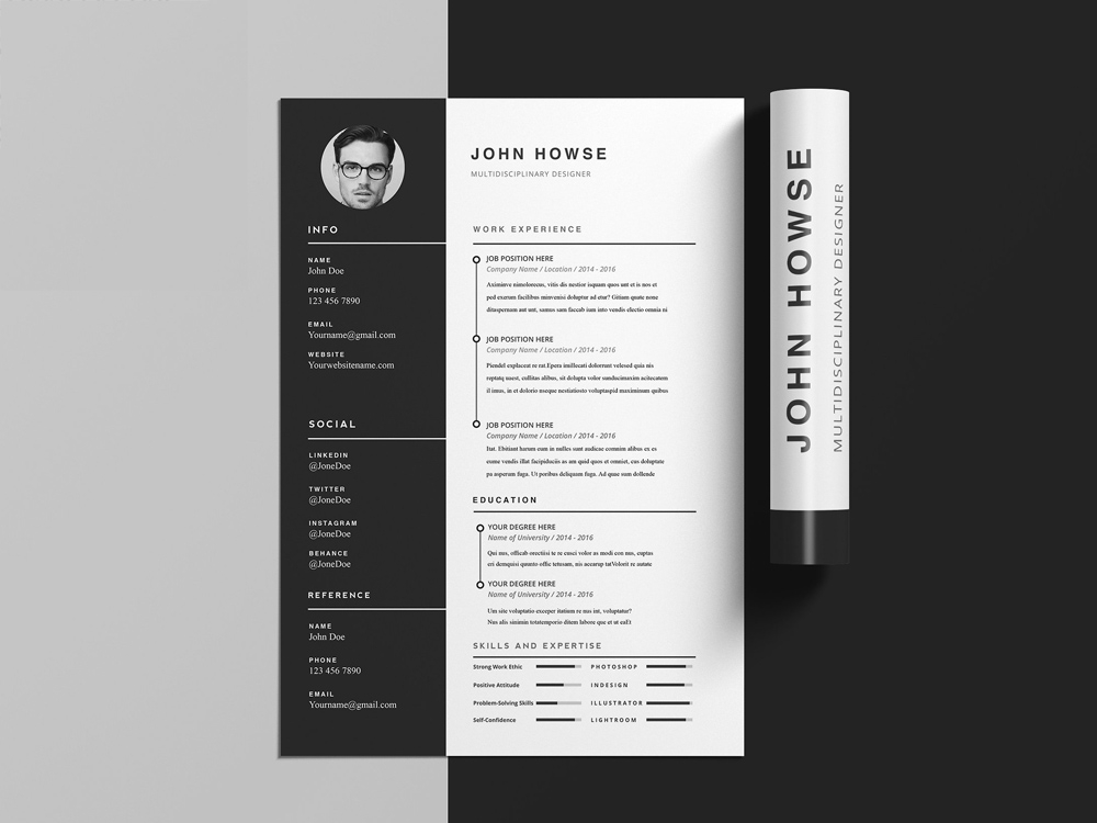 resume template indesign free download