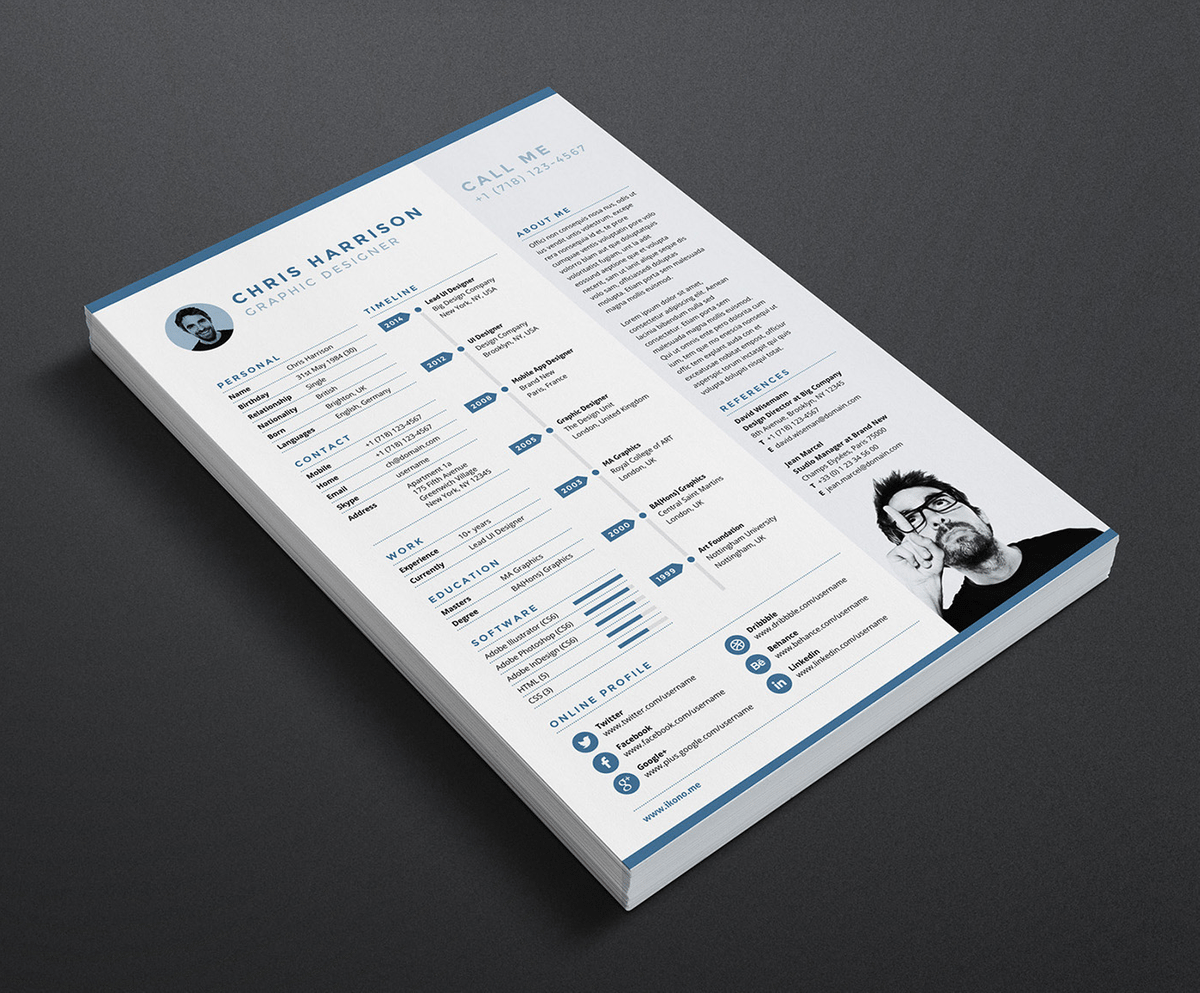 resume template indesign free download