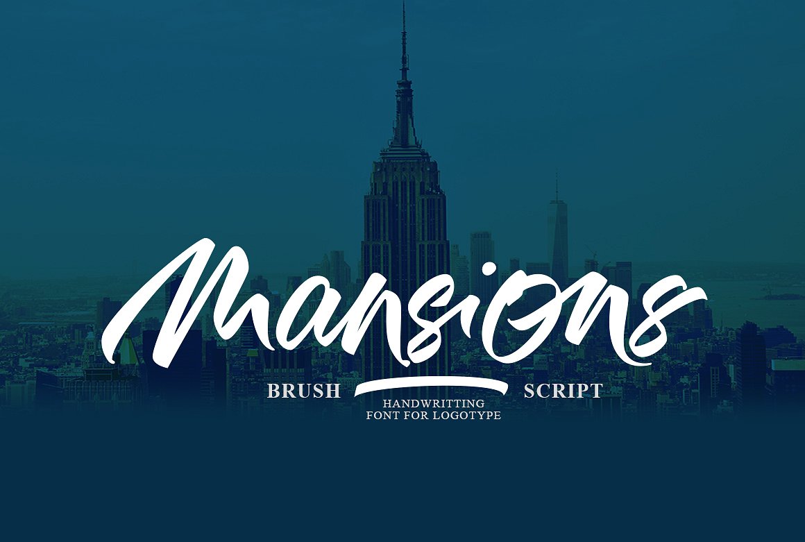 Mansions Handwritting brush script for logos