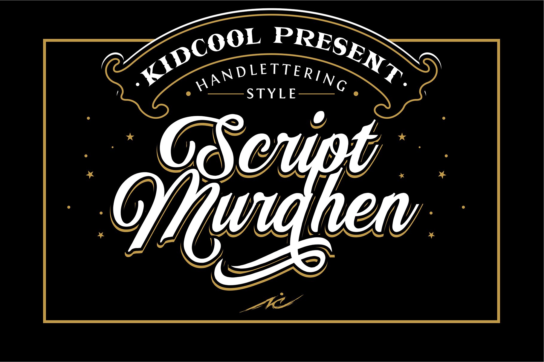 Murghen script font in handlettering style