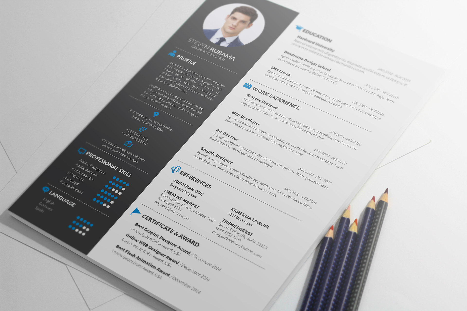 resume template indesign free download