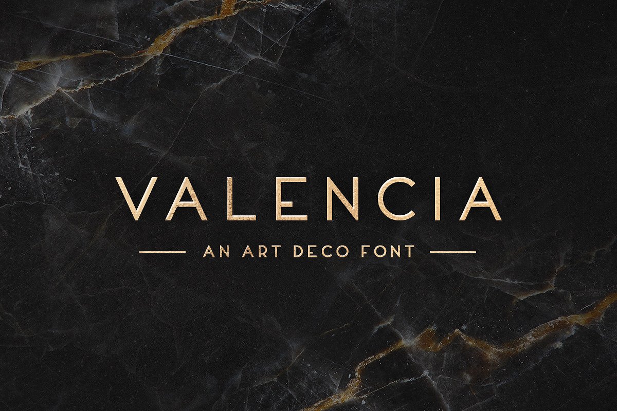 Valencia an art deco logo font