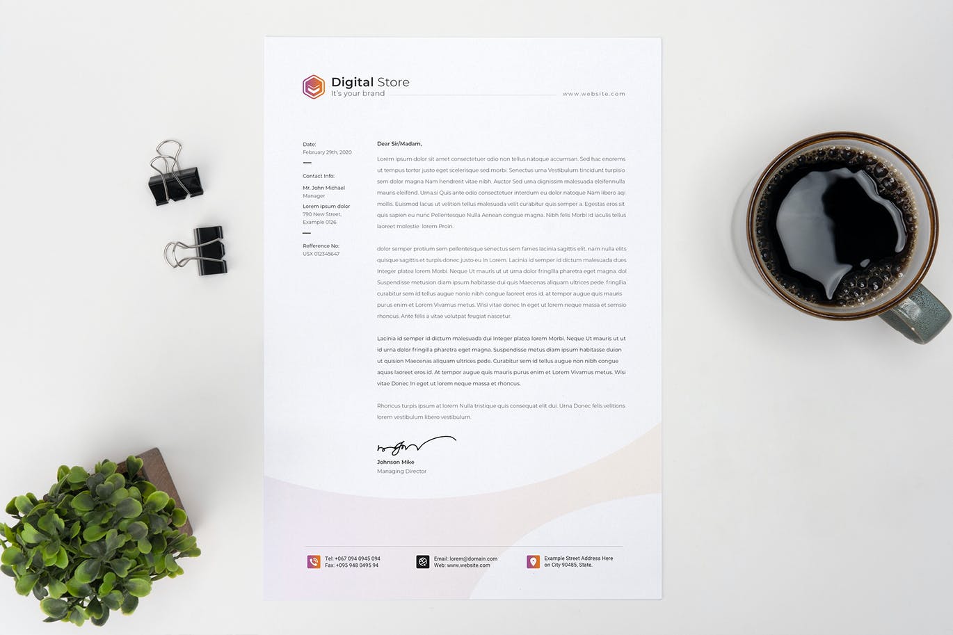 An a4 letterhead mockup template