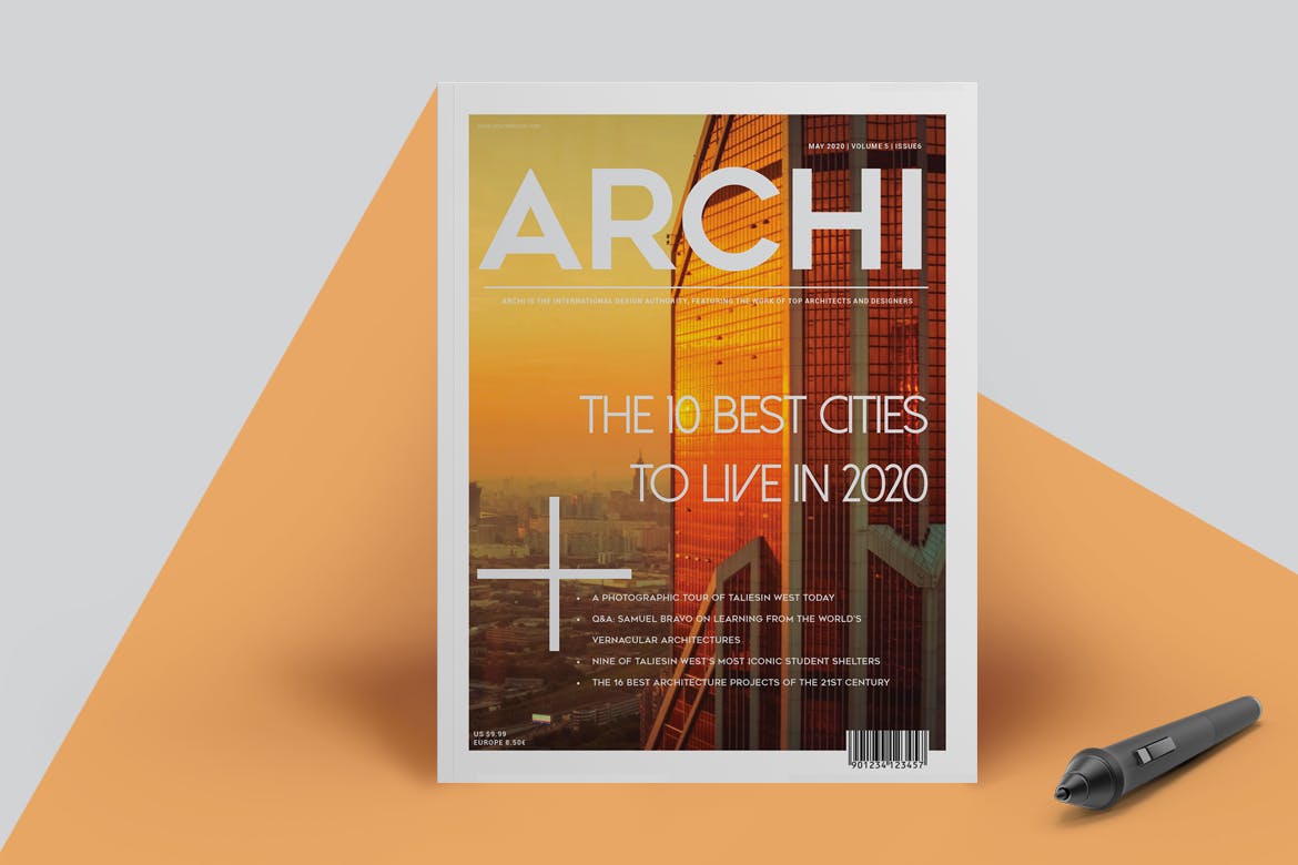 An architecture magazine template