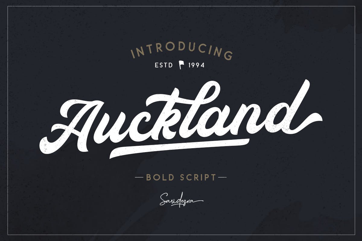 Auckland a bold script logo font