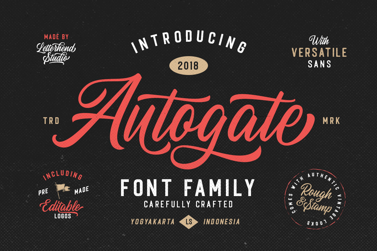 Autogate font family for logo design