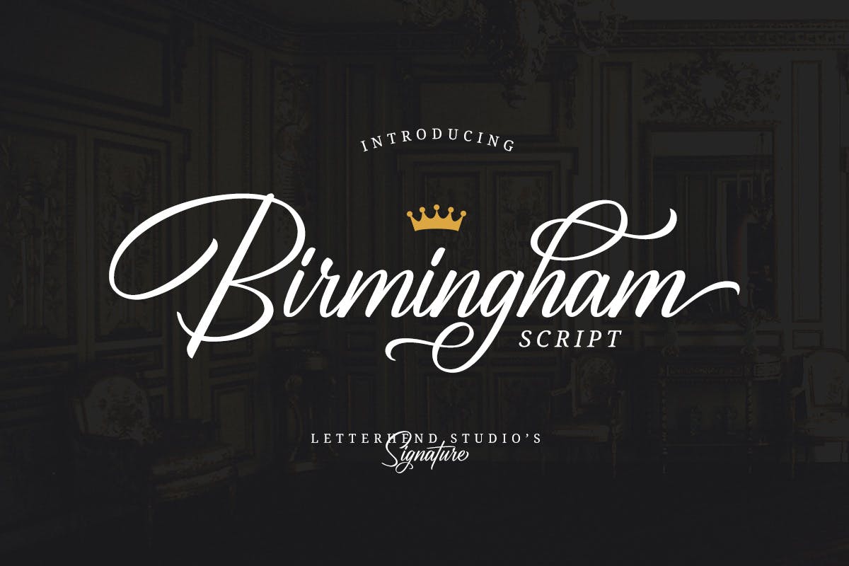 Birmingham signature script font for logos