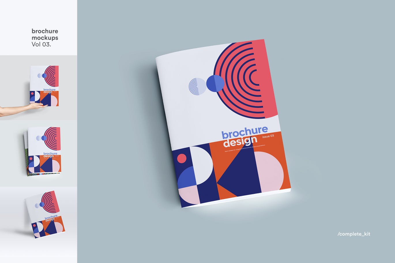 A set of colorful brochure mockup templates