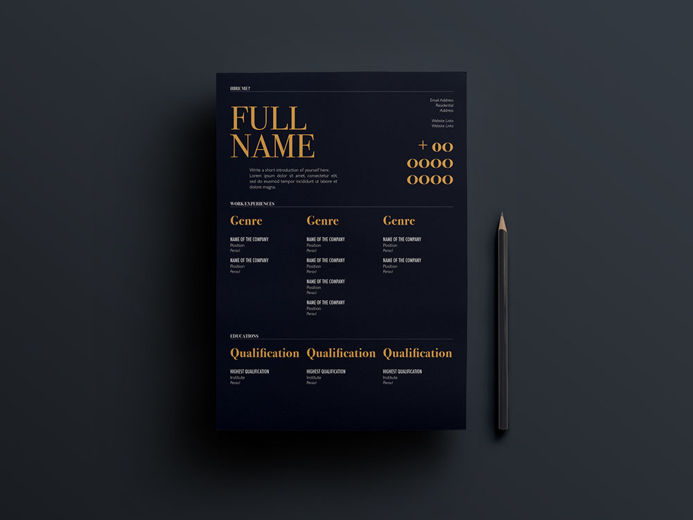 resume template indesign free download