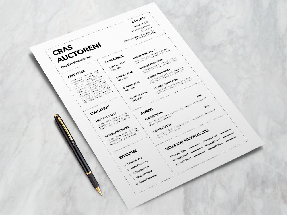 resume template indesign free download