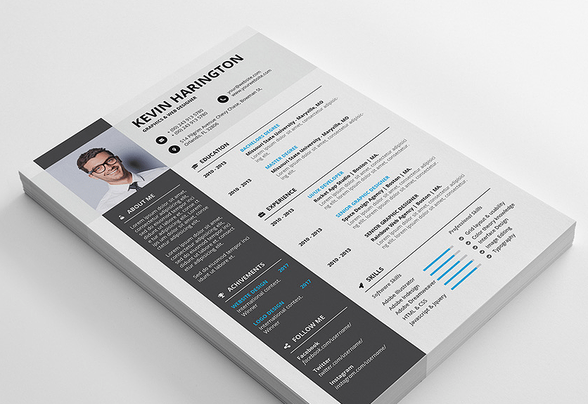 Ongekend 30+ Free Creative Resume Templates for Adobe Indesign | Decolore.Net TC-85