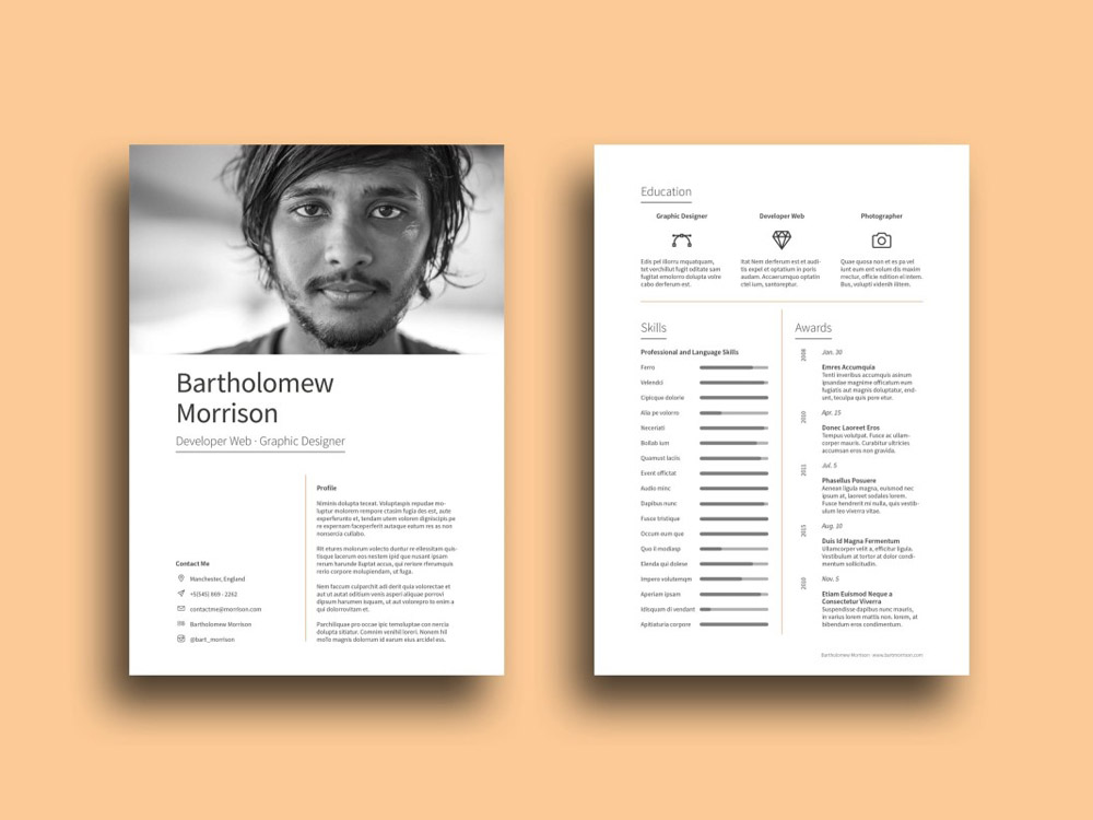 resume template indesign free download
