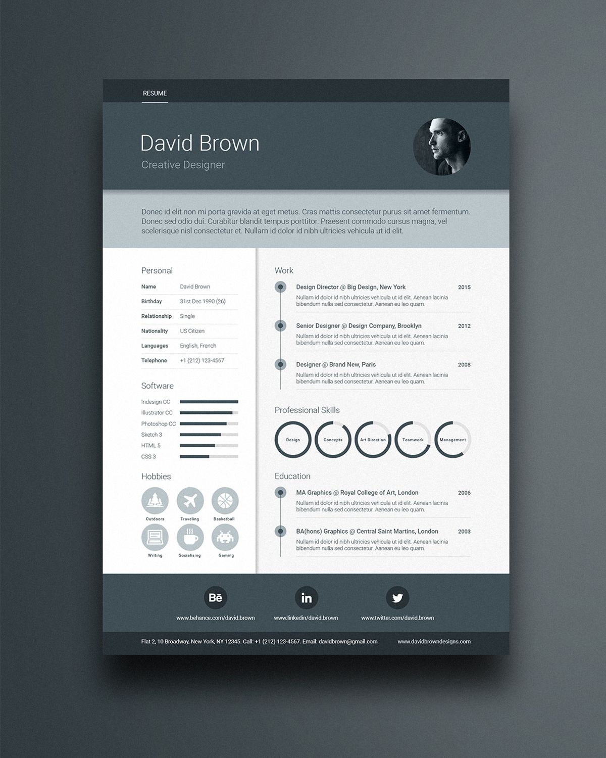 resume template indesign free download