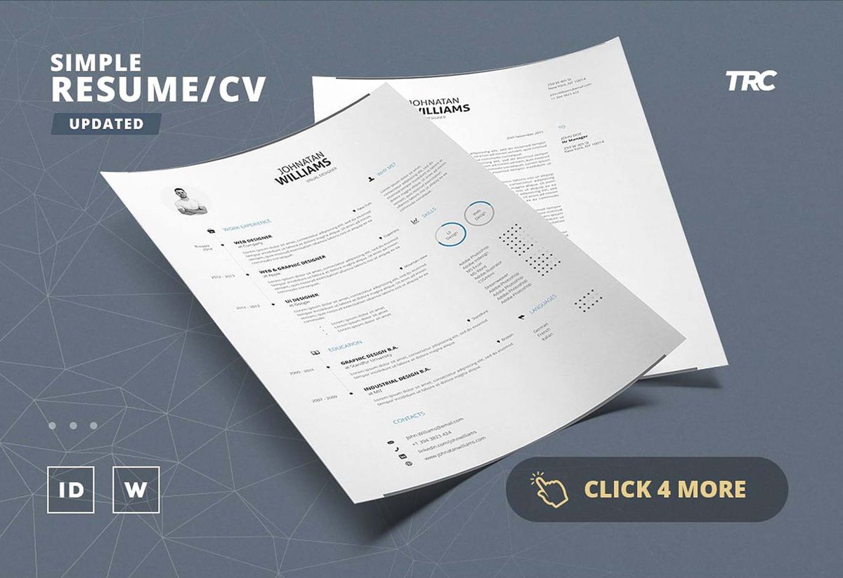 resume template indesign free download