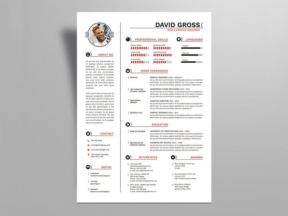 resume template indesign free download