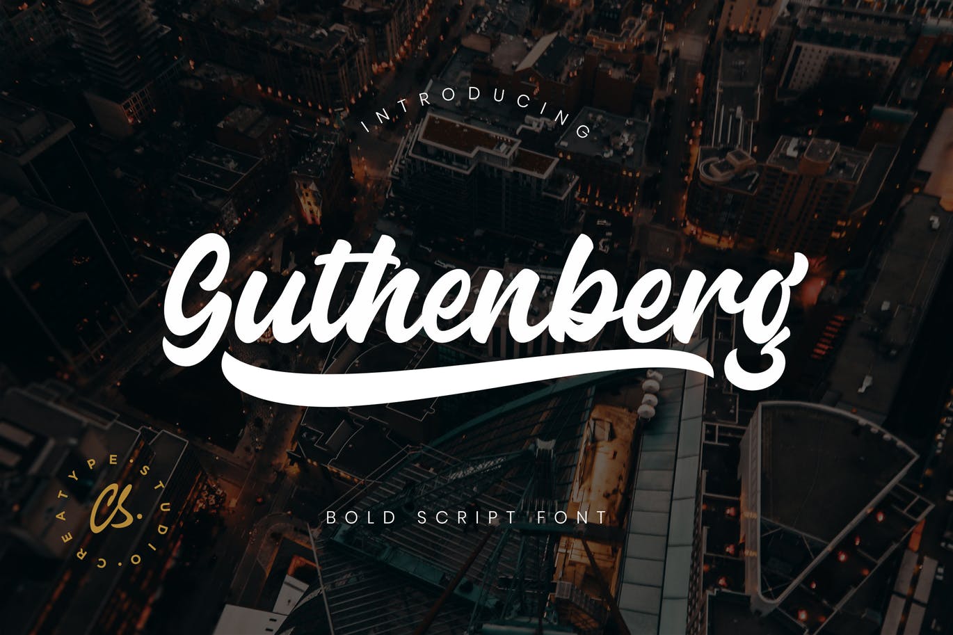 Guthenberg bold script logo font