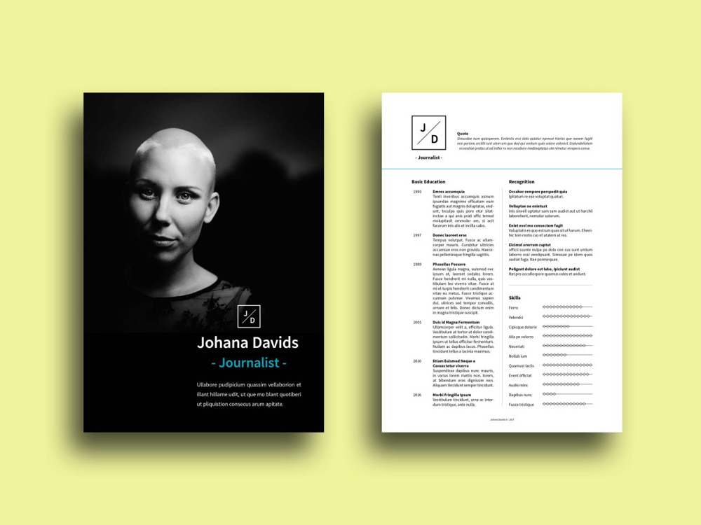 resume template indesign free download