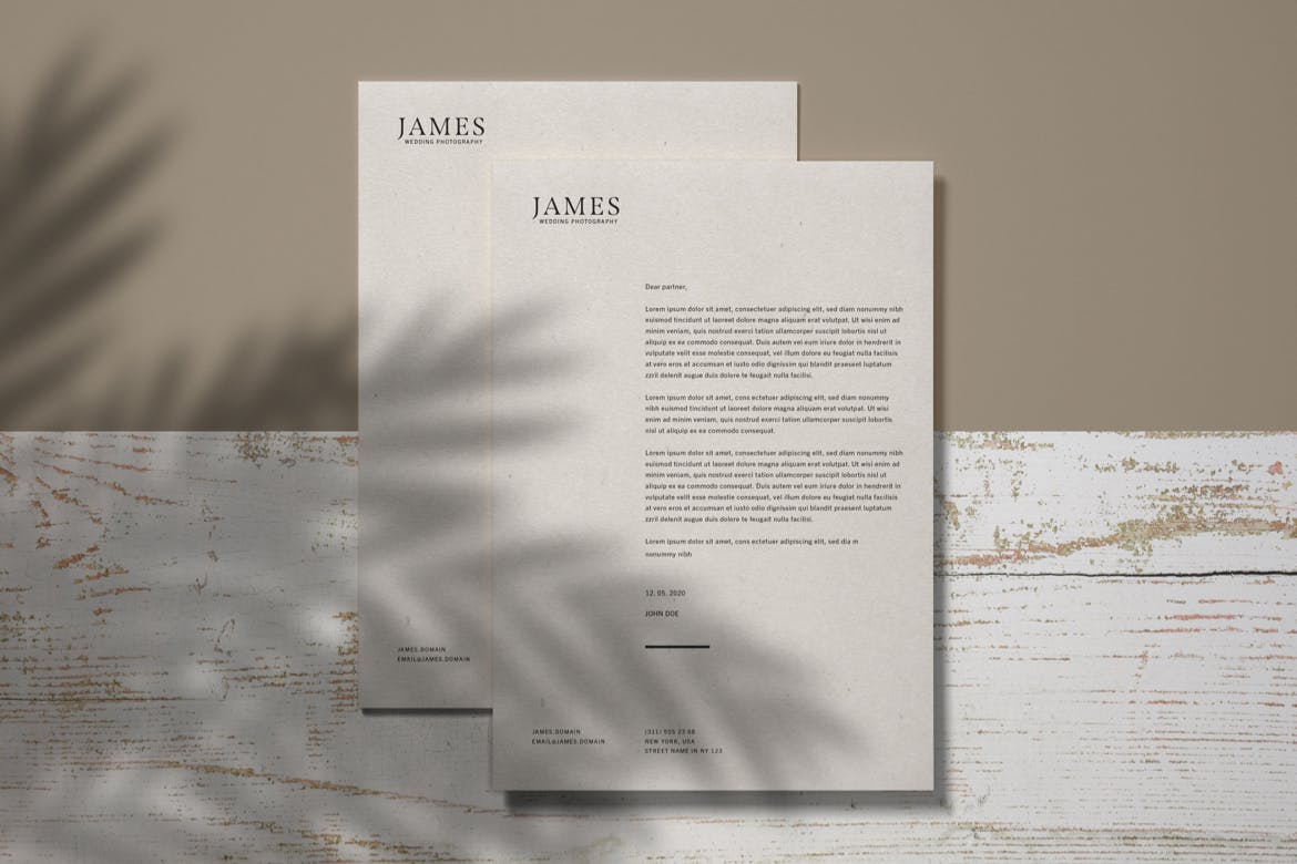 A letterhead stationery mockup template