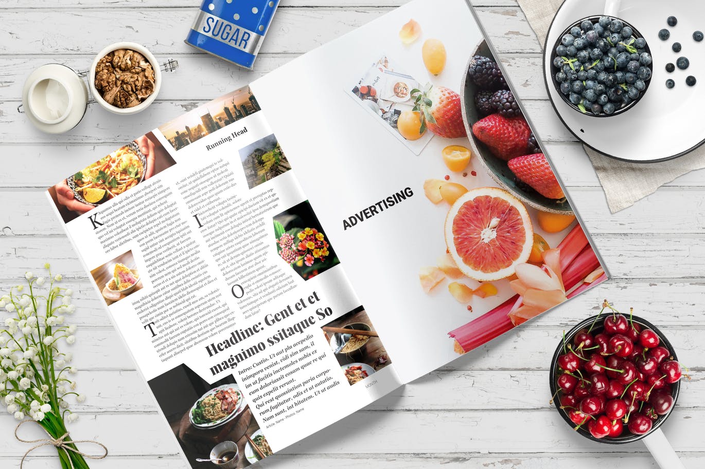 A creative magazine template with images