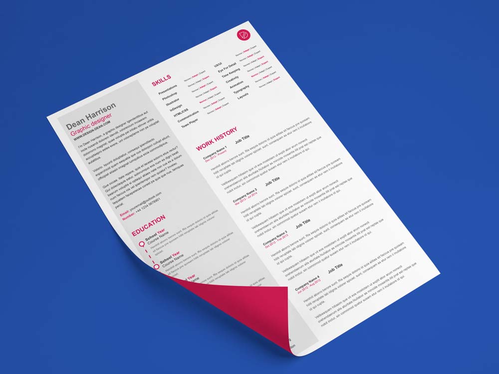 resume template indesign free download