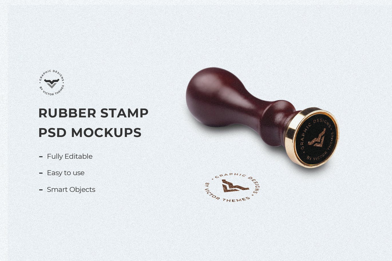 A rubber stamp mockup template